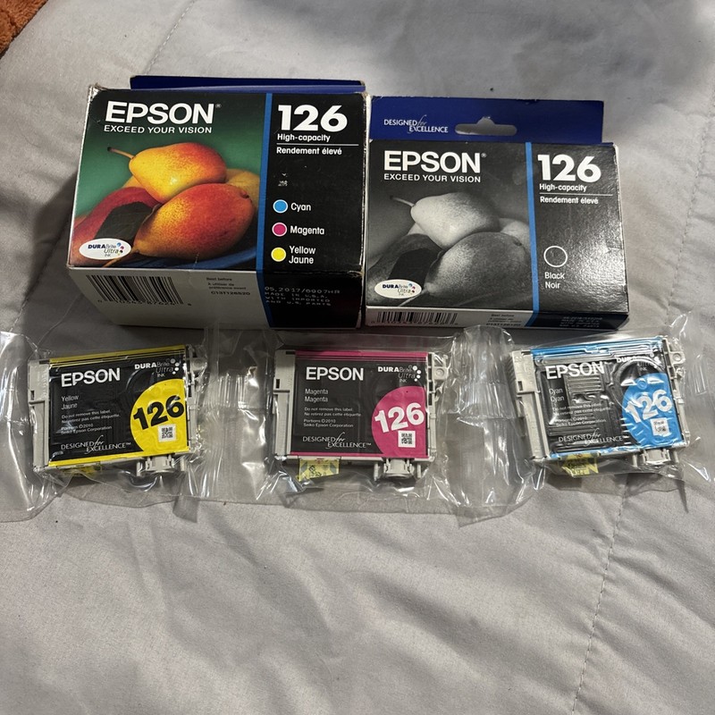 Epson 126 6 Colored, 1 Black Laser Ink. Best By 2017 And 2019. New Unopened