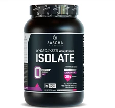 Sascha Hydrolyzed Whey Protein Isolate, 100% Grass-Fed 2.30 Lb Chocolate