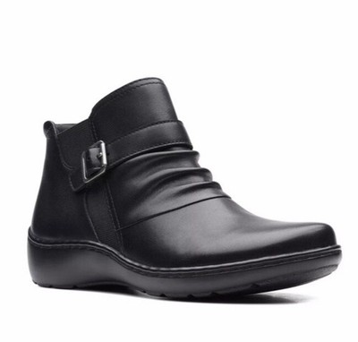 Clarks Cora geraffte Stiefeletten Uk Größe 5 Brandneu Original #CC6