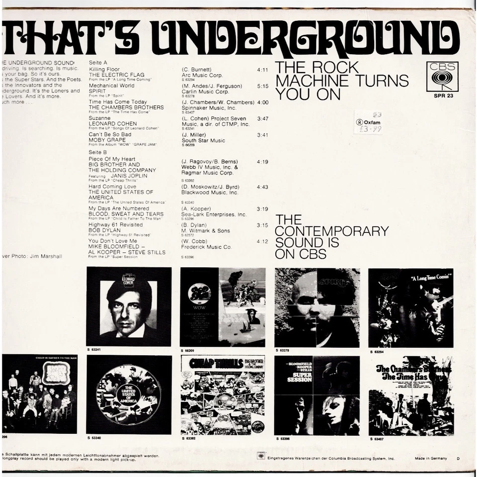 THAT'S UNDERGROUND german CBS LP_SPLATTER VINYL_orig 1968 moby grape_DYLAN etc. - Image 4 of 4