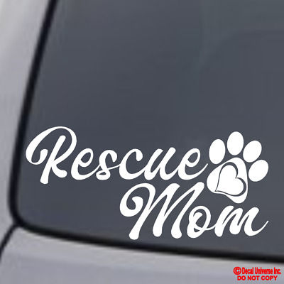 Rescue Mom Animal Rescue Pet Adoption JDM Window Car Truck Decal Sticker 