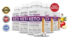 Fast Ripped Keto ACV Pills 1275 MG Stronger Than Gummies Keto Support 5 Bottles