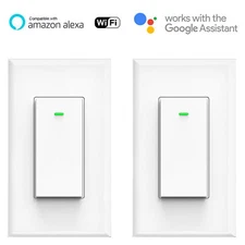 Smart WIFI Light Switch Remote Alexa Google Home Voice Control Smart Life  2Pack