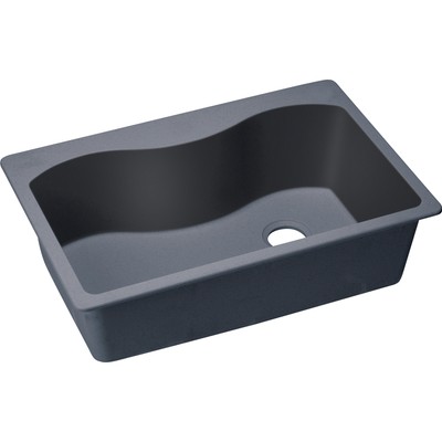 Dusk Gray 22 In X 33 In Single Basin Quartz Drop In 5 Faucet Hole