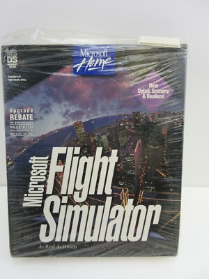 Microsoft Flight Simulator 5.1 (PC, 1995) 3.5'' Diskettes MS-DOS  Big Box Vintage