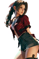 Aerith Final Fantasy 7 Waifu Weatherproof Anime Sticker 6" Car Decal