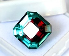 Loose Certified Gemstone 8.10 CT Natural Bi-Color Pitambari Sapphire Asscher Cut