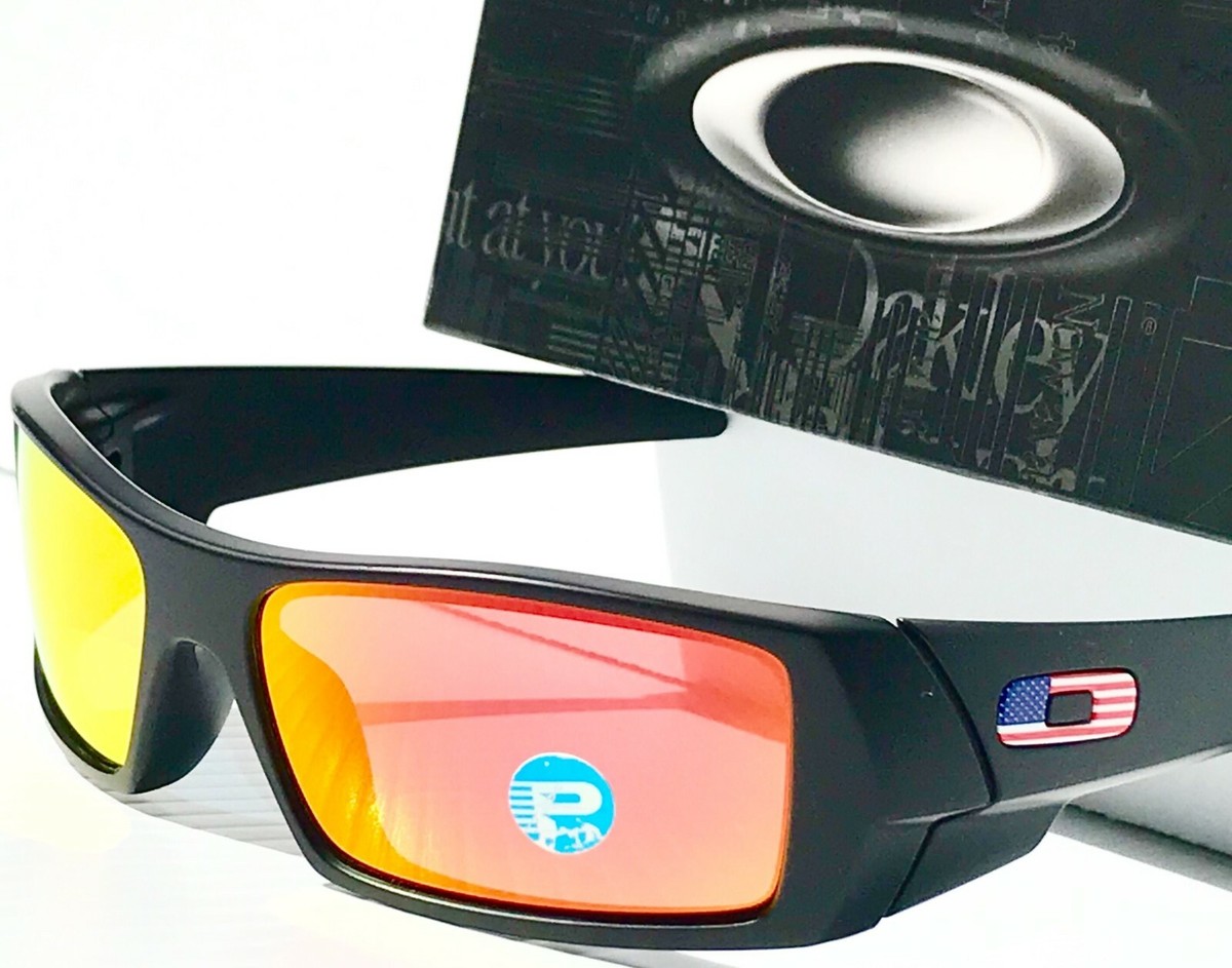 Oakley SI ガスカン USA国旗モデル オークリー サングラス NEW* OAKLEY SI GASCAN Matte BLACK w USA Flag POLARIZED Galaxy RUBY