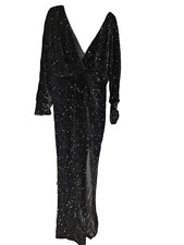 Fashion Nova black sequin gown XL