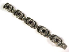 Antico Bracciale Argento 835 Con Almadinen, 39,88 G