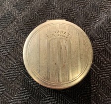 Vintage Silvaray Face Powder Compact Art Deco Silver Tone Round 2 Inch USA Made