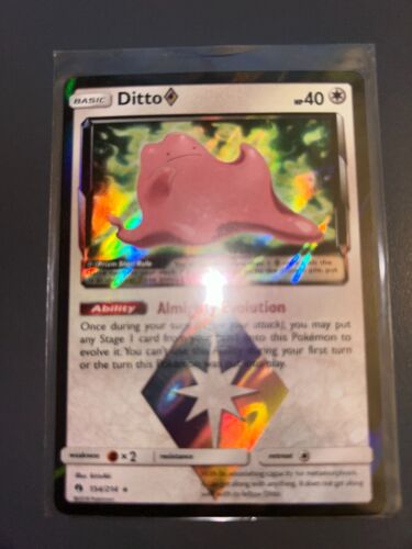 Ditto Prism Star S&M Lost Thunder 154/214 Prisma GCC Pokémon raro - Foto 1 di 2