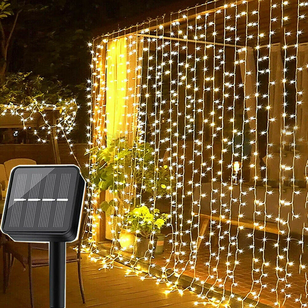 Solar curtain lights deals
