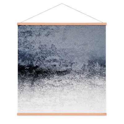 Stoffbild Kakemono mit Posterleisten Abstrakte Kunst Schnee Struktur Schwarzweiß