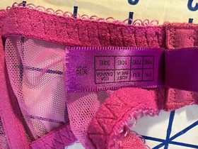 L'AGENT by AGENT PROVOCATEUR Reya Lace Mesh Pink Black Bra Underwire 32E W Tag