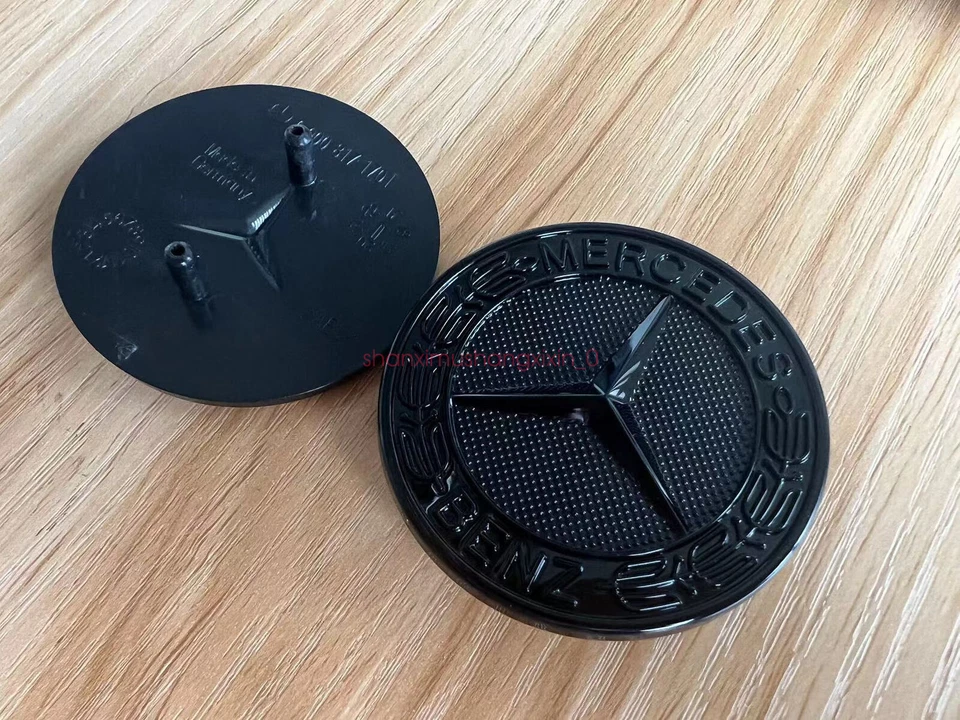 FOR MERCEDES BENZ CLK CLS E ML GL FRONT HOOD BADGE BLACK EMBLEM A0008171701 - Image 3 of 4