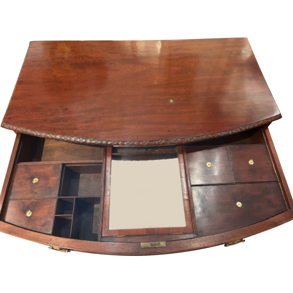 Cajonera antigua George III caoba Beau Brummell Foto 2 de 4