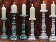 Wooden Vintage Decorative Church Candle Stands Handmade Pillar Candle Holder