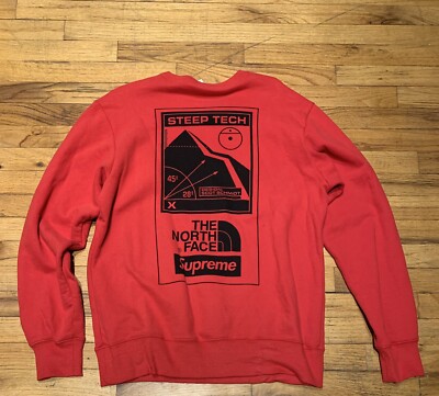 Supreme The North Face Steep Tech Crewneck Red Medium Steeptech | eBay