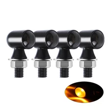 Universal 4X LED Motorcycle Turn Signals Indicator Amber Blinker Light Mini Lamp