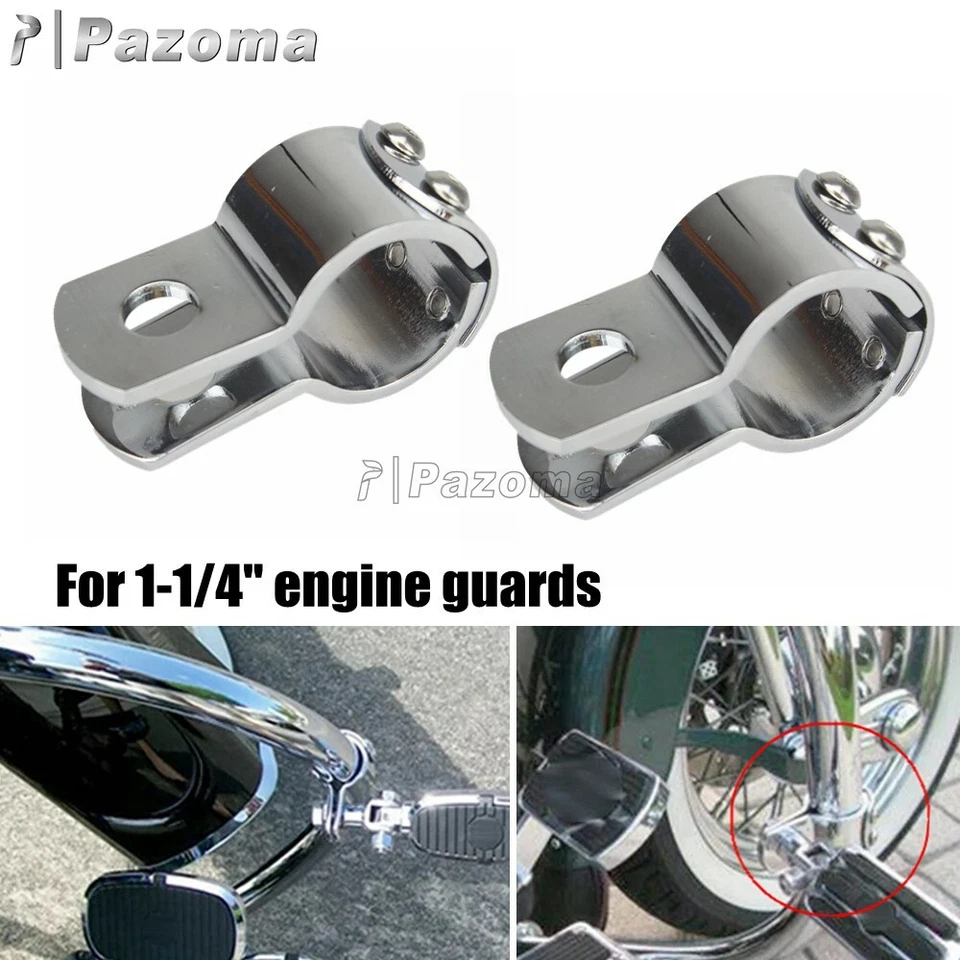 Abrazadera de clavija de pie de montaje en barra de choque para Harley-Davidson Dyna Softail Highway 1/4" Foto 3 de 4