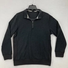 Dunning Golf Wool Blend Quarter Zip Sweater Sweatshirt Mens L Mock Neck Travel