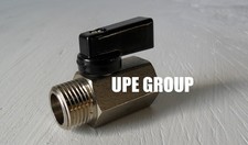 Mini Ball Valve 3/8" MALE X FEMALE  NPT Chrome Plated Brass Body 450 psi  M X F