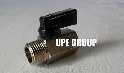 Mini Ball Valve 3/8'' MALE X FEMALE  NPT Chrome Plated Brass Body 450 psi  M X F