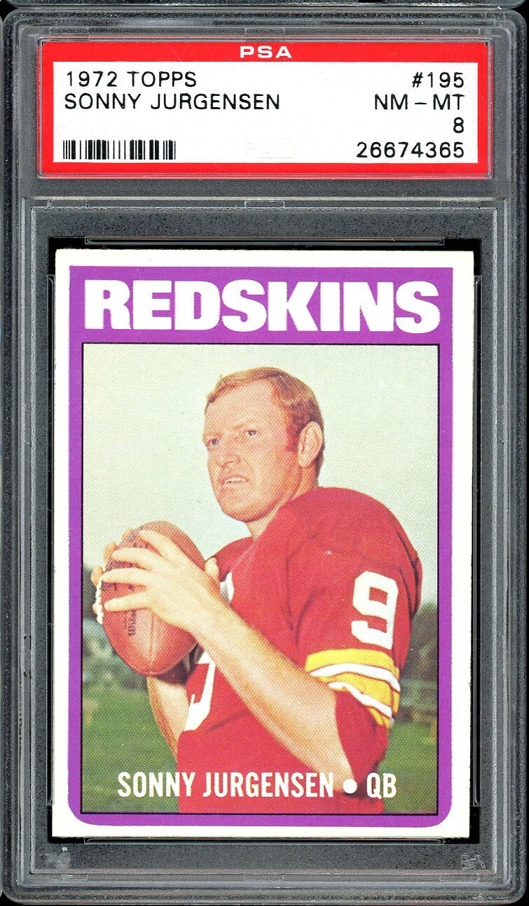 1972 Topps Football #195 Sonny Jurgensen PSA 8