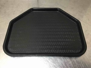 Carlisle Hexagon Six Sided Cafeteria Tray 18 x 14 black fast food restaurant
