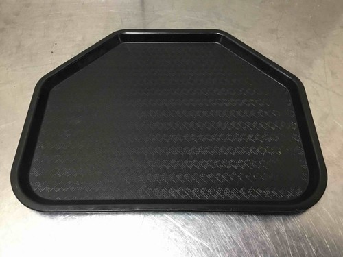 Carlisle Hexagon Six Sided Cafeteria Tray 18 x 14 black fast food restaurant