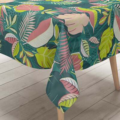 Wachstuch Tischdecke C142101 Monstera Dschungel Blätter Sommer eckig rund oval