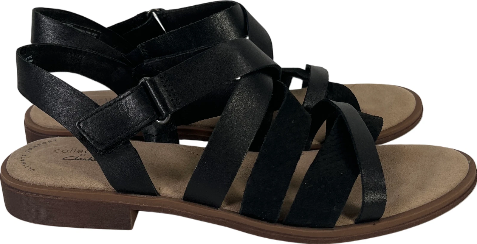 Clarks Collection Sandali donna neri con cinturino tacco basso slingback 8