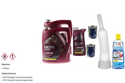 9L MANNOL Motoröl SAE 10W-60 RACING+ESTER inkl. Additiv Auslaufschlauch