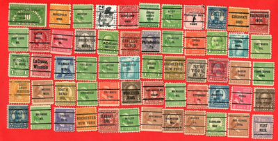 #ad #ad 60 U. S. Precancel Stamps Used BELOIT amp; LA CROSSE WI YAKAMA WA MANKATO MN 😊43 $7.75