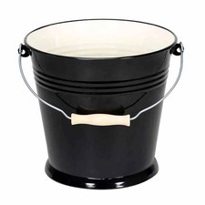 Emaille Eimer 10L schwarz creme Wassereimer Triest Ø28cm 27cm hoch