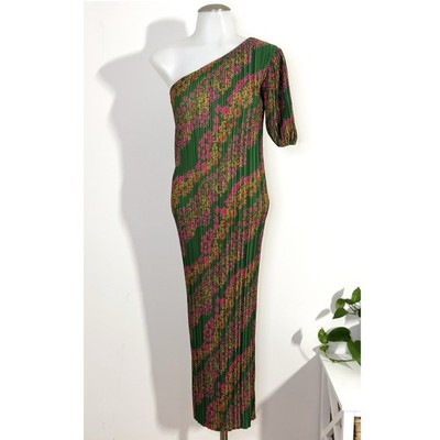 green emerald velvet dress Melody Plisse Halter Maxi Dress - Olive main image 1