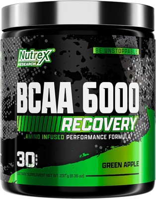 Nutrex Research - BCAA Powder 6000 Amino Acid - 6 Grams of BCAAs Green Appl 