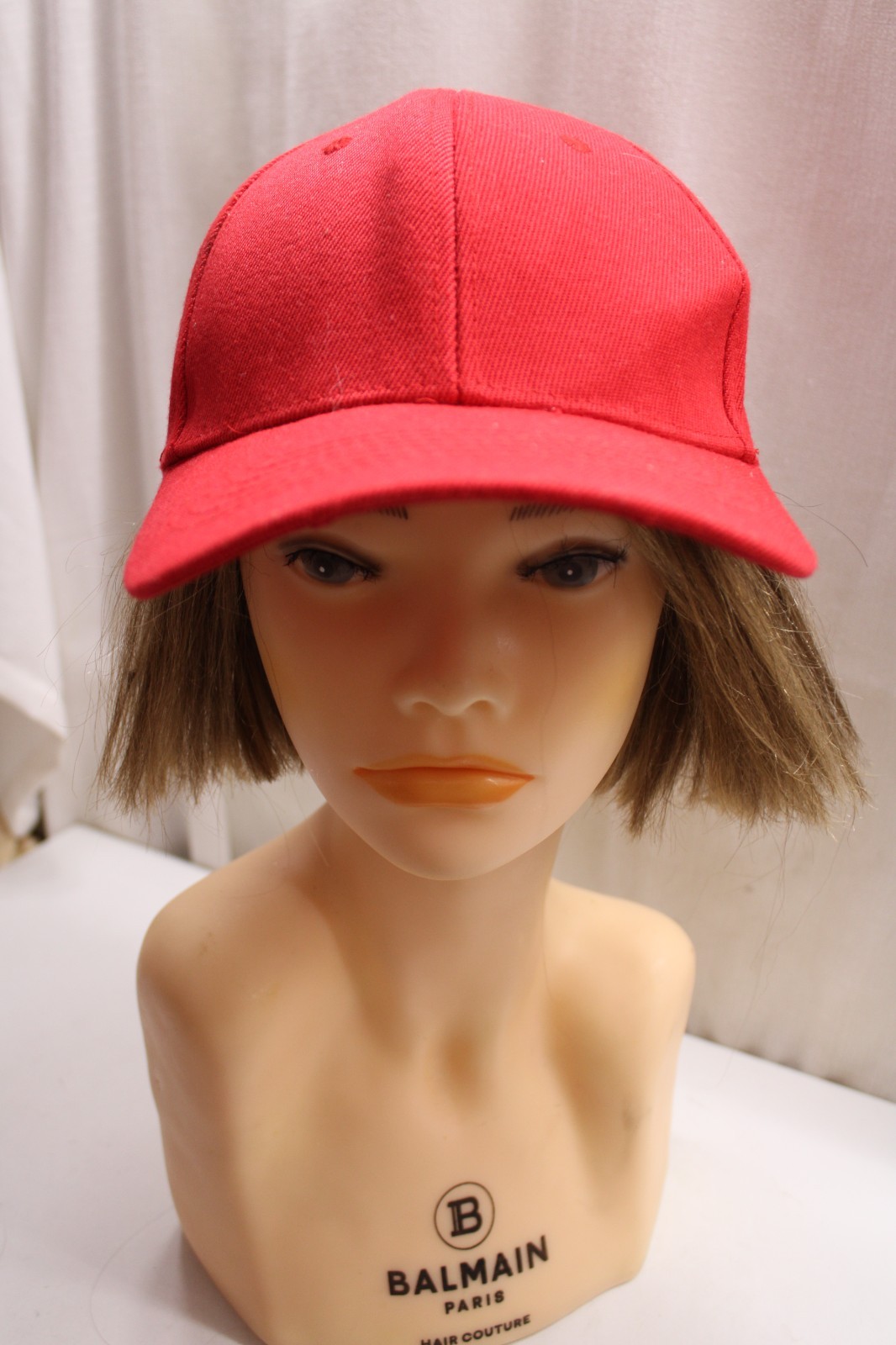 Solid Red Blank Adjustable Hat Baseball Cap Adult… - image 1