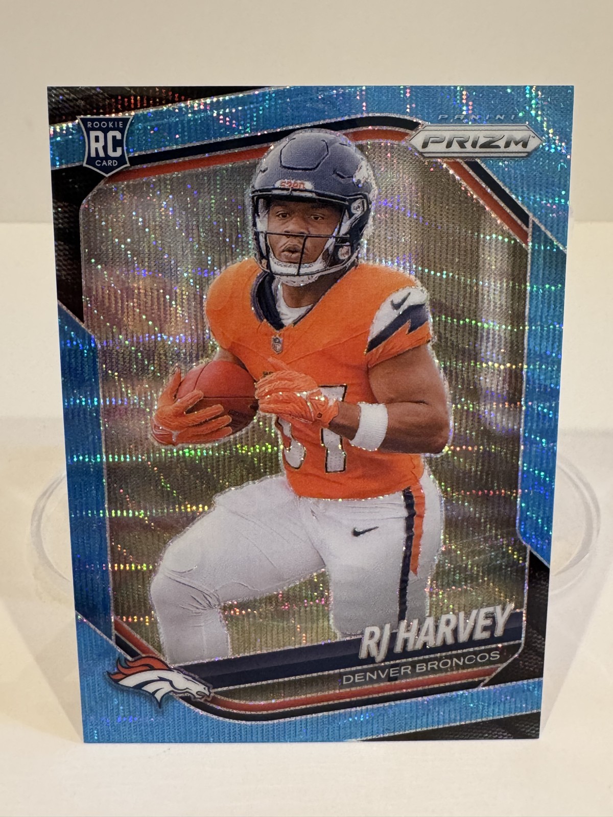 2025 Panini Prizm - Rookies RJ Harvey #303 Blue Wave Prizm /230 (RC)