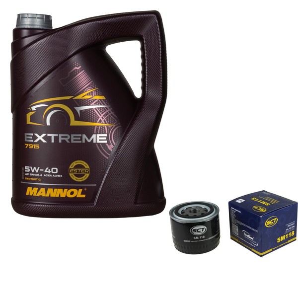 SCT Inspektionspaket 5L Mannol 5W-40 FüR Renault Grand ScéNic III 1.9 Dci Megane-image
