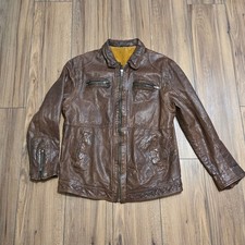 Vintage Inspired Brown Distressed Leather Biker Jacket Women's Moto Style