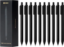 Kaco PURE Gel Pens 0.5mm Fine Point Black Ink 10 10 Count (Pack of 1), 