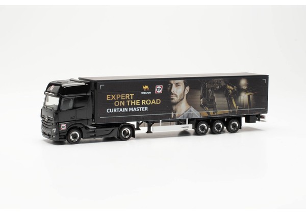 Herpa 956314 Mercedes Actros L 18 Gigaspace Gardinenplanen-Sattelzug Tip/Wielton-image