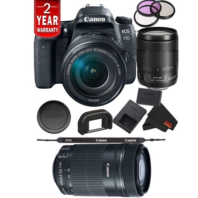 Canon EOS 77D DSLR Digital Camera 18-135mm Lens (Intl Model) Model Bundle + Cano
