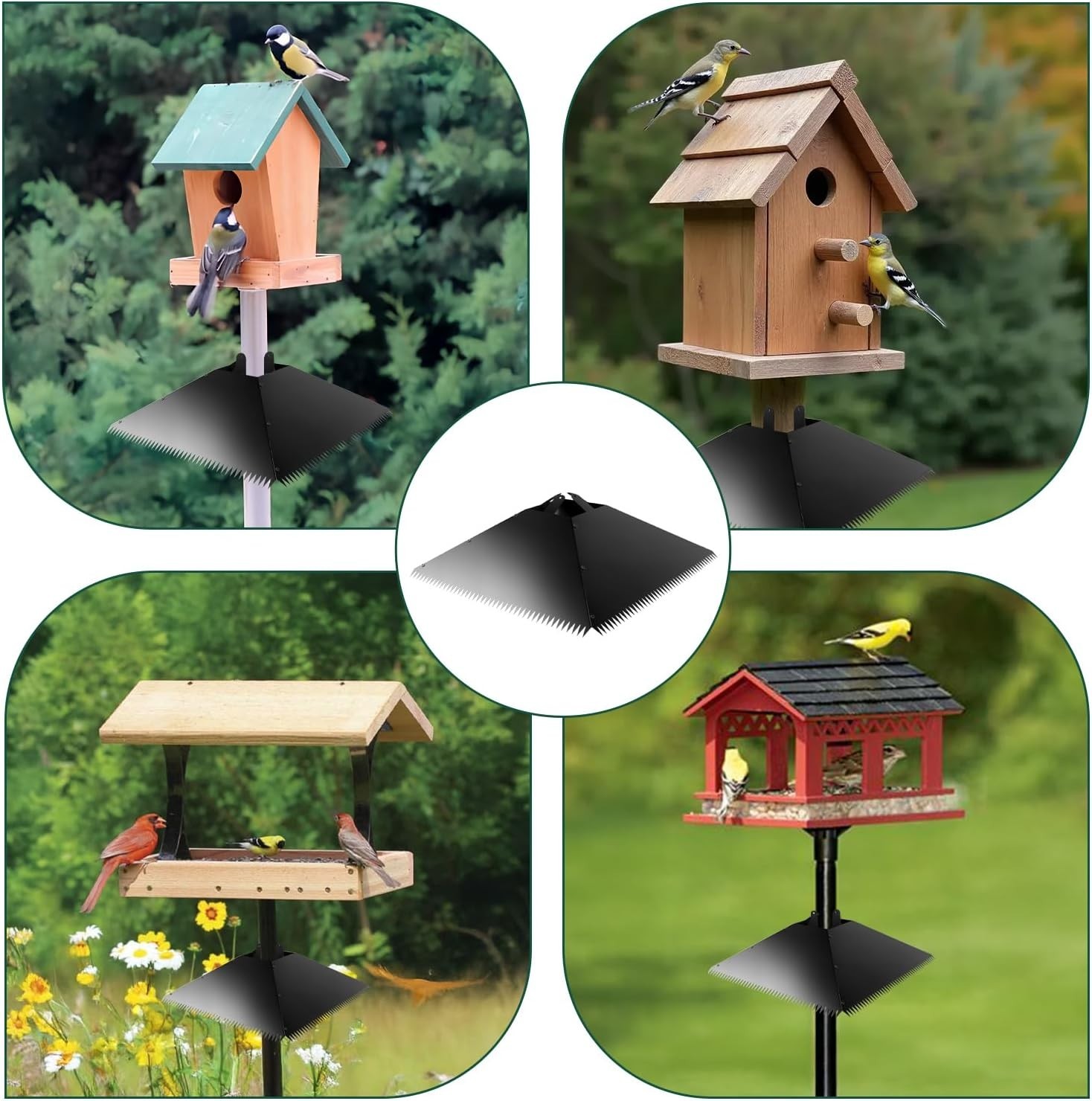 Metal Squirrel Baffle for 4X4 Post, 17 Inch Squirrel Guard for for Bird Feeder P