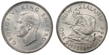 New Zealand, 1946 George VI Shilling. PCGS MS 65. 1,060,000 Mintage.