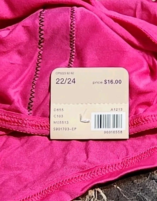 NUEVO CON ETIQUETAS Cacique Boy Short Lane Bryant Bragas 22/24 Rosa Caliente Negro Encaje Foto 3 de 4