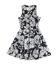 bar III Womens Full Zip Fit & Flare Dress, dahliadream, S