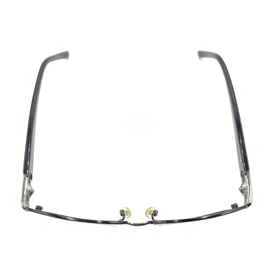 Monturas de gafas ovaladas de metal negro plateado pulido Jimmy Choo 135 diseñador italiano Foto 3 de 4